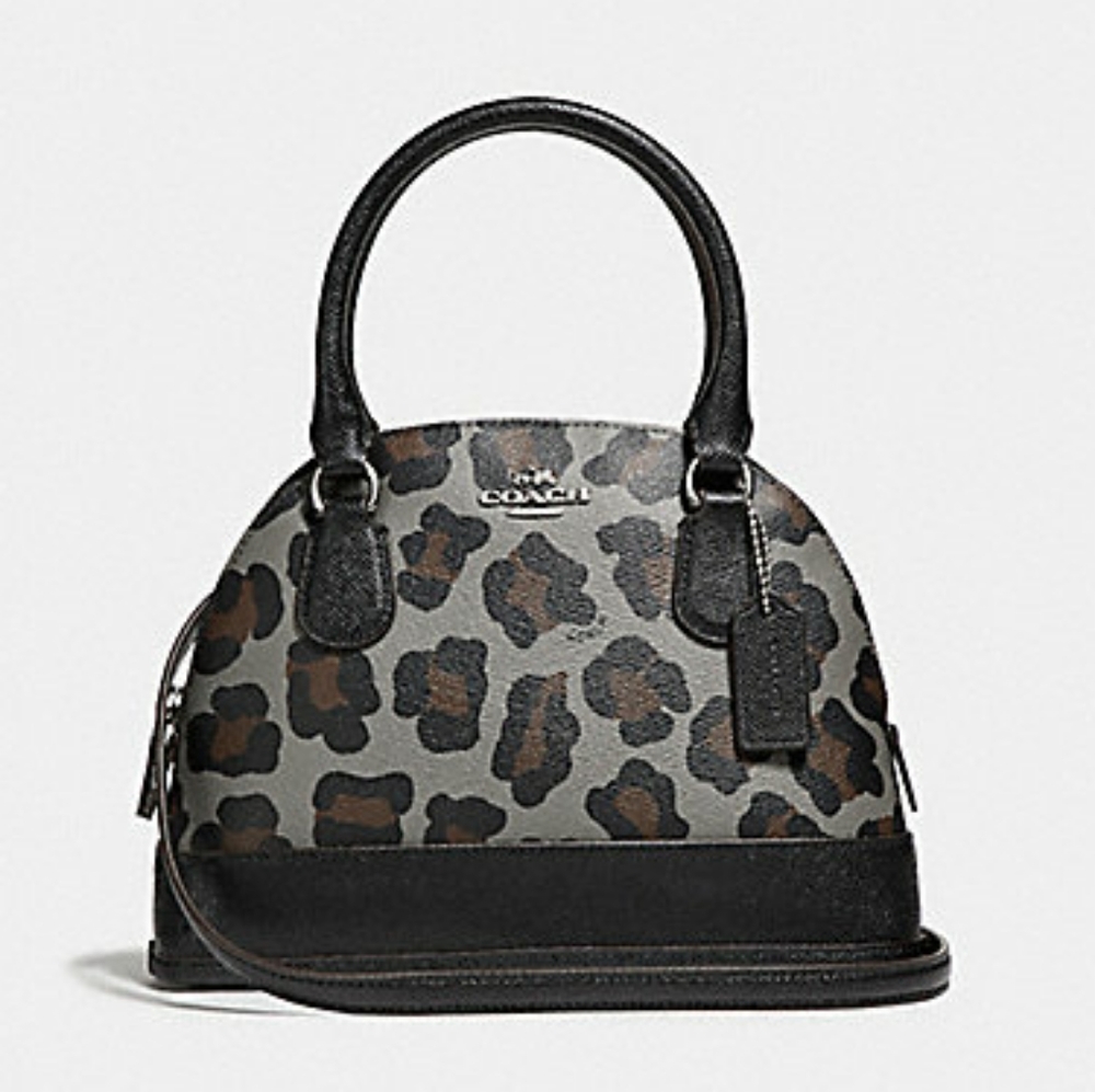 Coach Leopard Print Mini Bag - Black and Brown